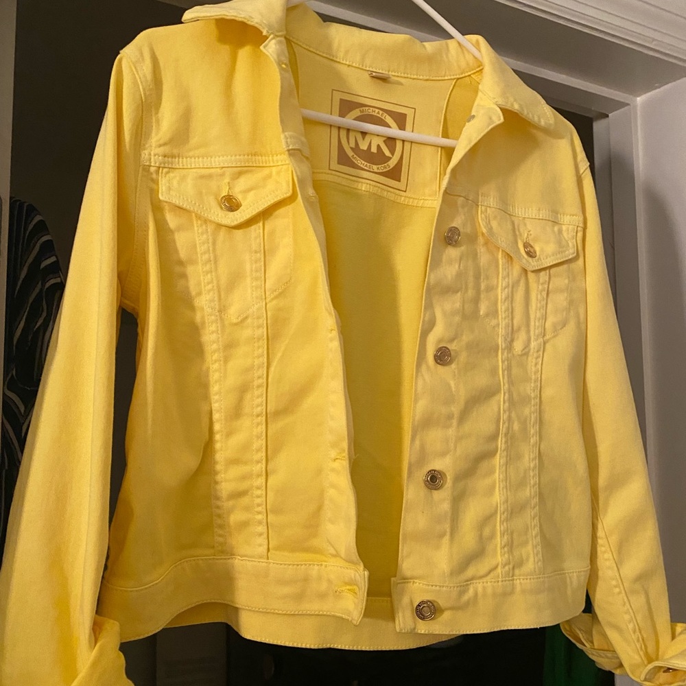 Michael Kors yellow jean jacket! Worn once, clean smoke free, pet free home. M